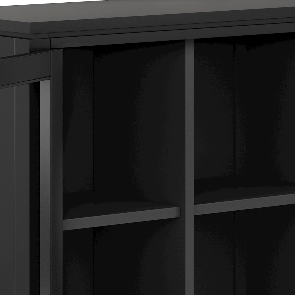 Cosmopolitan Solid Wood Low Storage Cabinet In Black. Picture 4