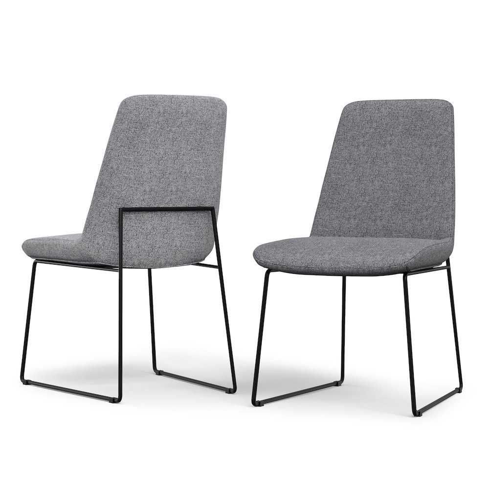 Corina Dining Chair ( Set Of 2 ) In Grey Linen Look Fabric. Picture 1