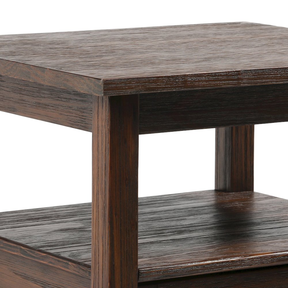 20 inch Transitional End Table in Distressed Charcoal Brown (Set of 2). Picture 5