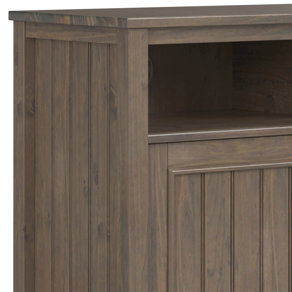 Lev Solid Wood Medium Storage Cabinet In Smoky Brown. Picture 2