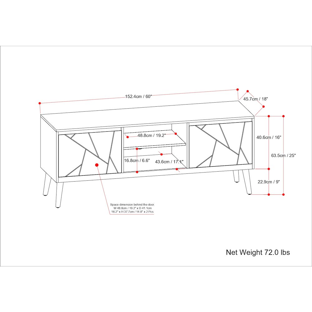 Jager Solid Mango Wood Tv Media Stand In Natural For Tvs Up To 65 Inches. Picture 6