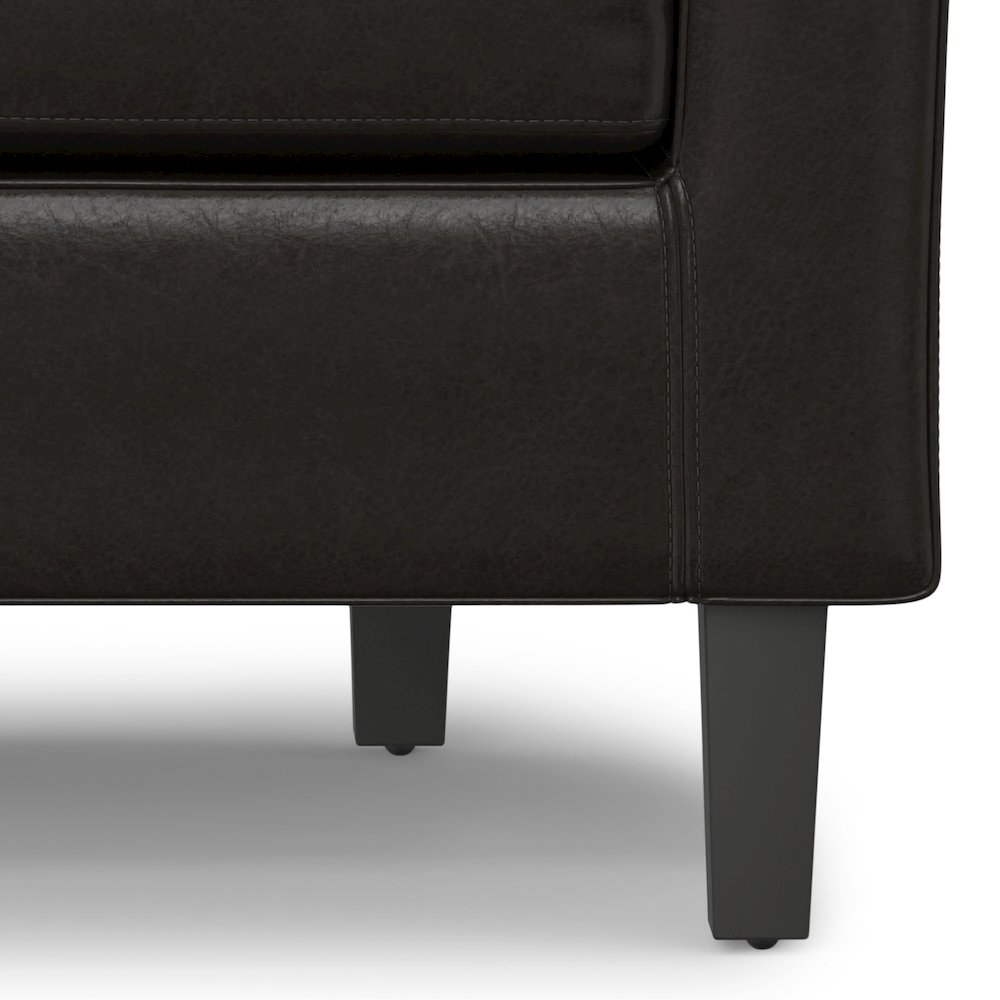 Austin 30 inch Wide Contemporary Tub Chair in Brown Vegan Leather. Picture 3