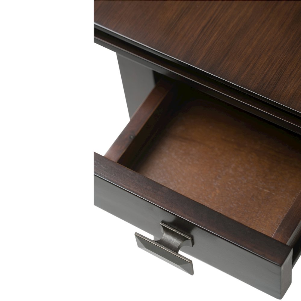 14 inch Solid Wood Transitional Narrow Side Table in Russet Brown (Set of 2). Picture 3