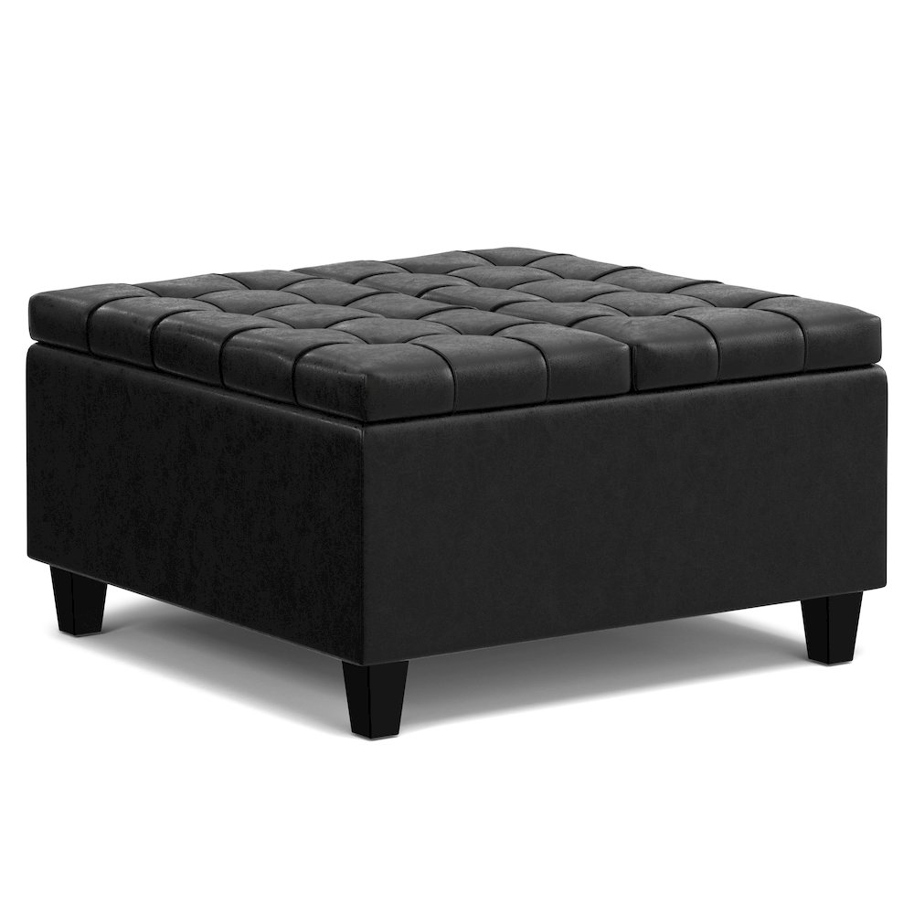 30 inch Wide Square Small Coffee Table Storage Ottoman. Picture 2