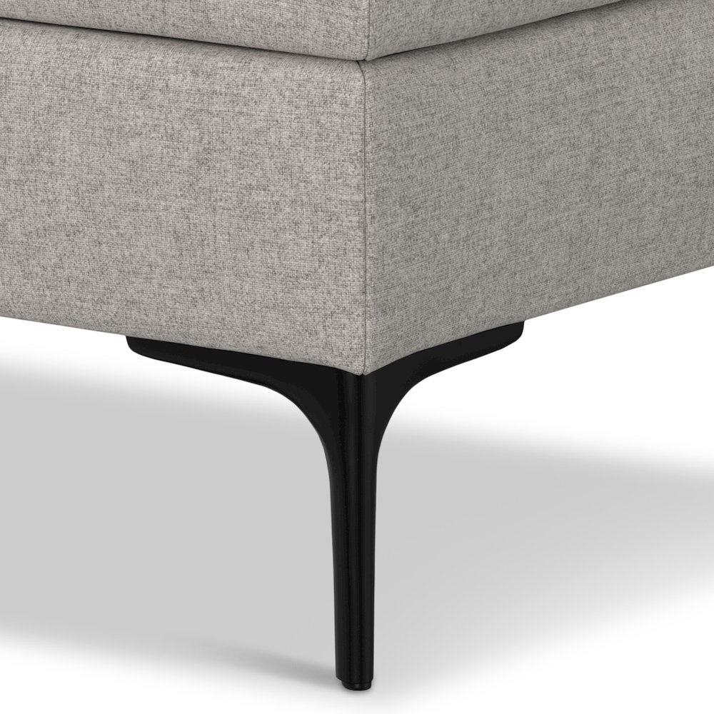 Coffee Table Storage Ottoman With Lift Up Lid In Cloud Grey Polyester Linen Look. Picture 4