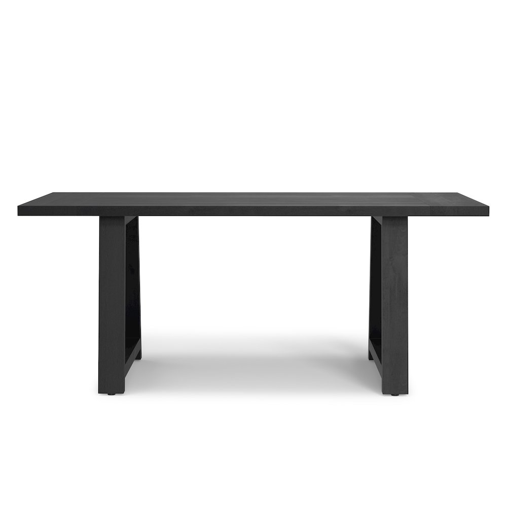 Whitley 72 inch Wide Solid Mango Farmhouse Dining Table in Black. Picture 4