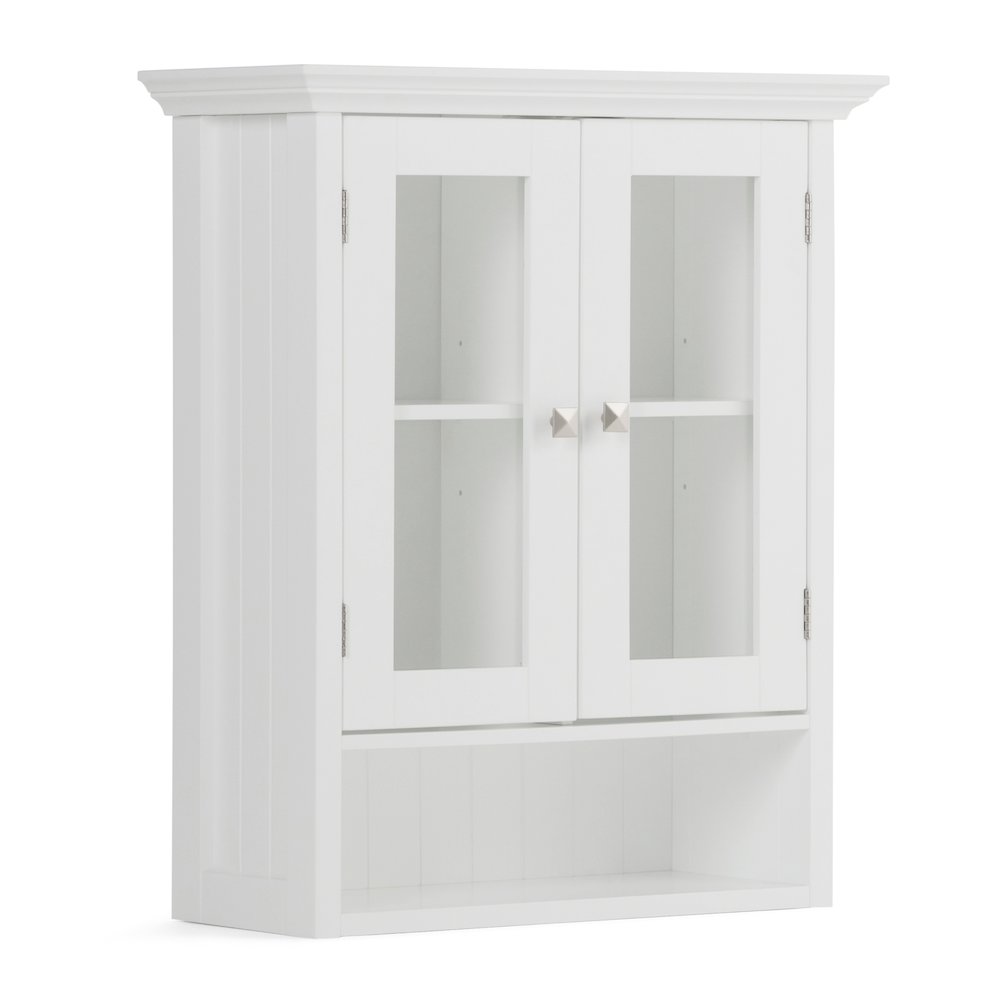 Acadian 28 inch H x 24 inch W Solid Wood Double Door Wall Cabinet in Pure White. Picture 1