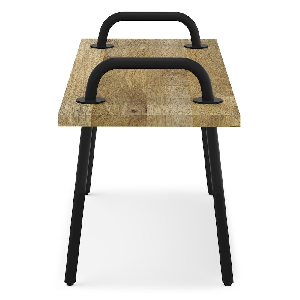 Berkeley Solid Mango Wood Small Entryway Bench In Natural. Picture 3