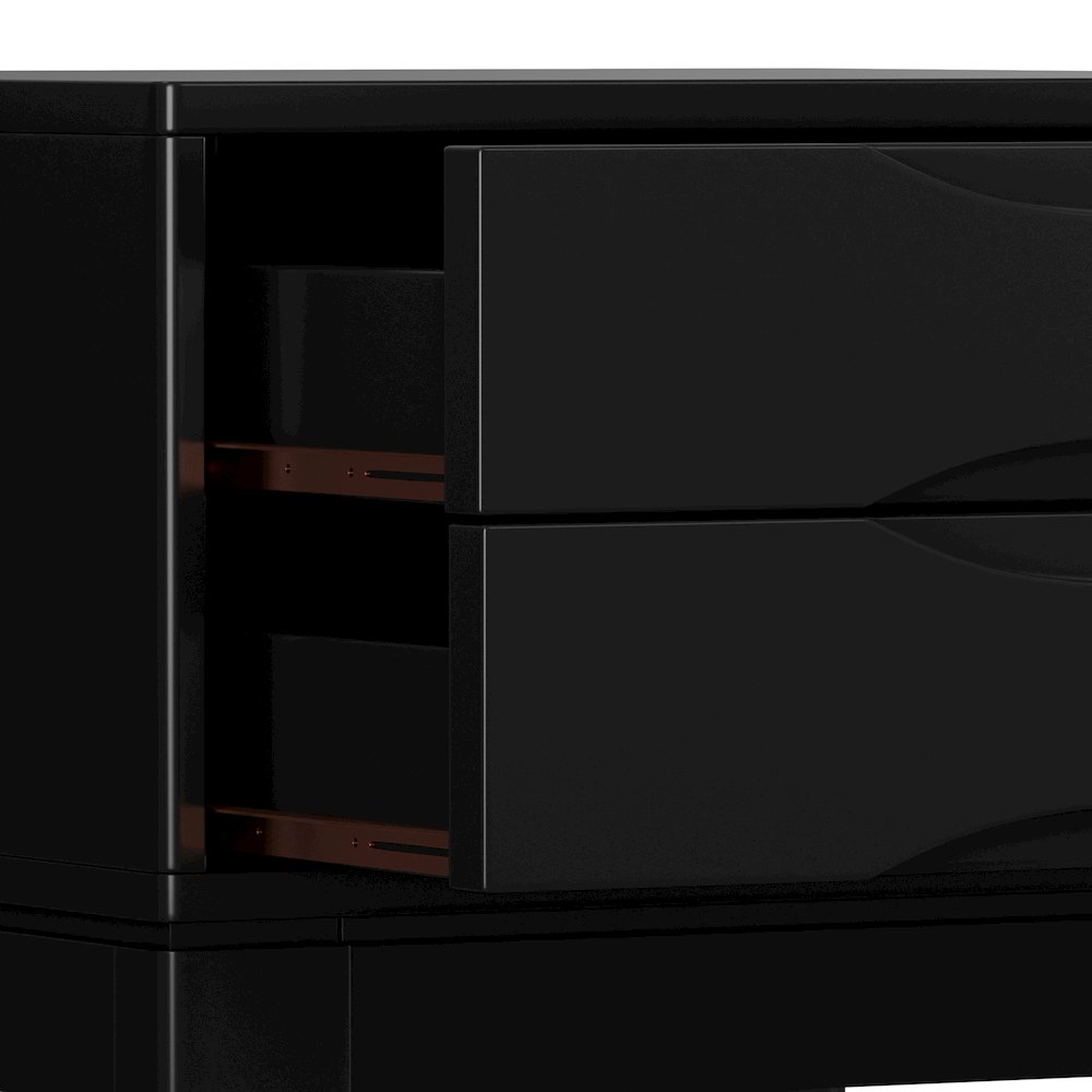 Harper 22 inch Wide Solid Wood Mid Century Modern End Table in Black. Picture 4