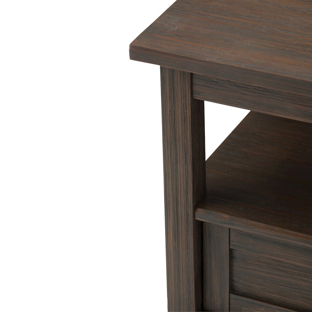 20 inch Solid Wood Transitional End Table in Farmhouse Brown (Set of 2). Picture 4