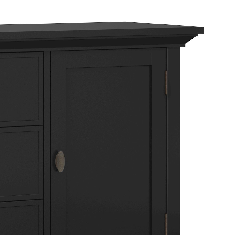 Redmond Solid Wood Medium Storage Cabinet In Black. Picture 4