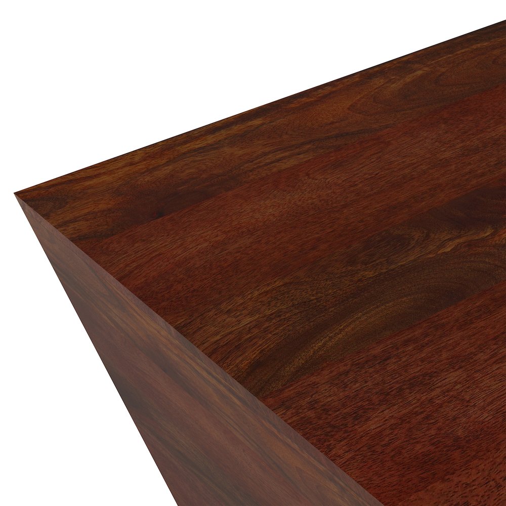 Abba Solid Mango Wood  Square Coffee Table In Cognac Brown. Picture 2