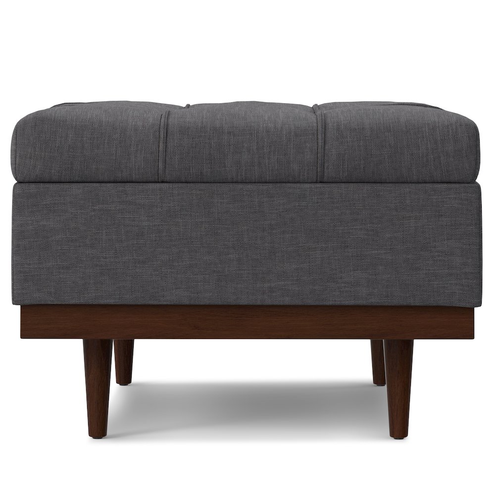 Mariah Coffee Table Storage Ottoman in Slate Grey  Polyester Linen. Picture 2