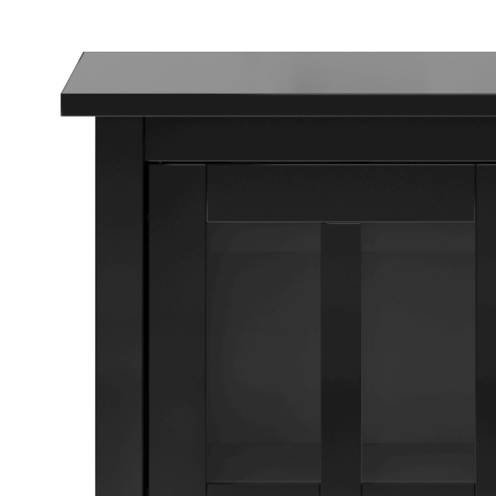 Warm Shaker Solid Wood Low Storage Cabinet In Black. Picture 2