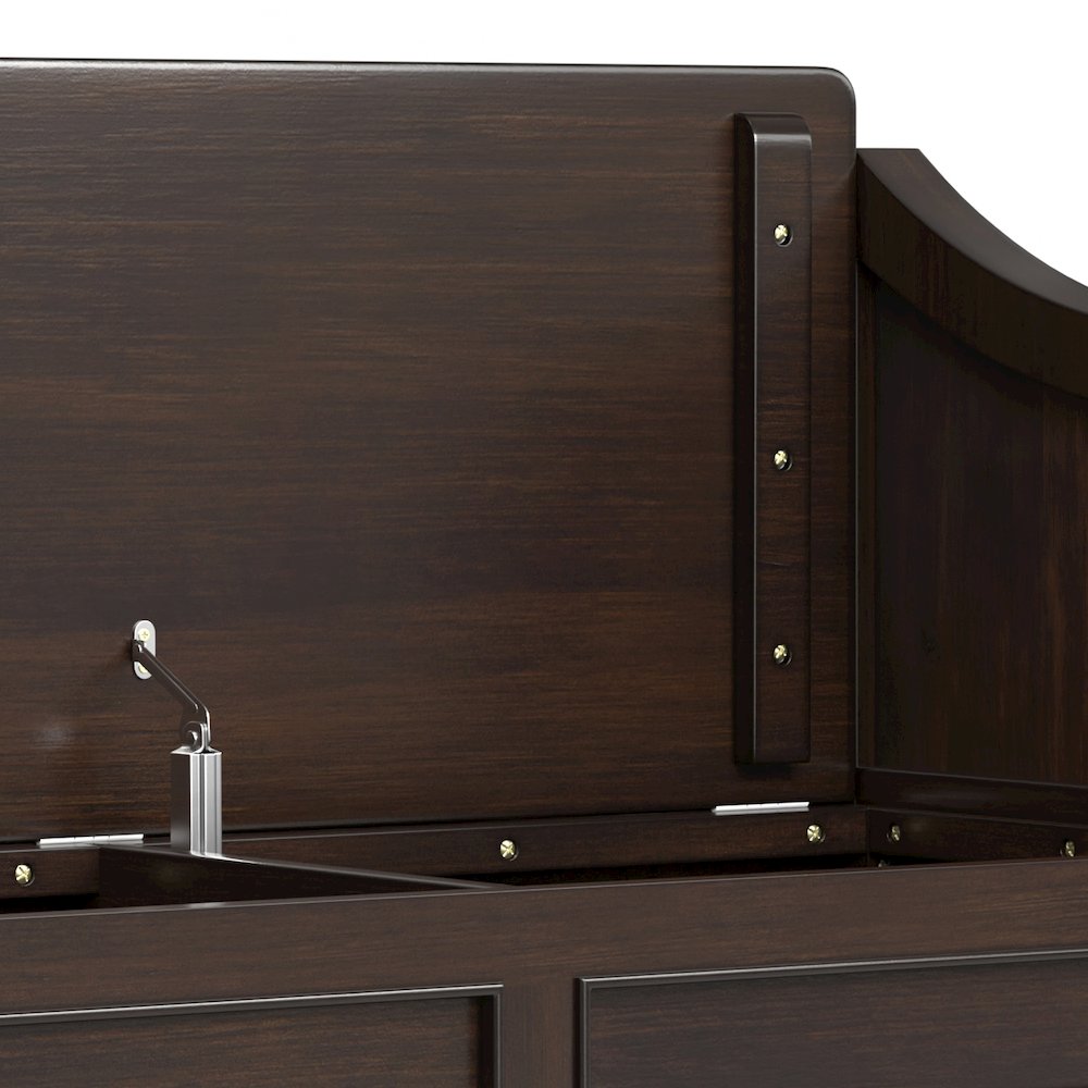 Connaught Solid Wood Entryway Storage Bench With Shelf In Chestnut Brown. Picture 4