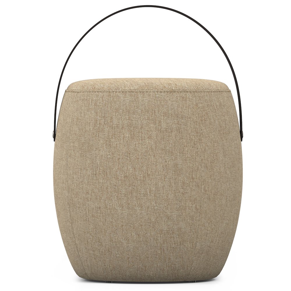 Ramsay Footstool In Taupe Linen Look Fabric. Picture 2