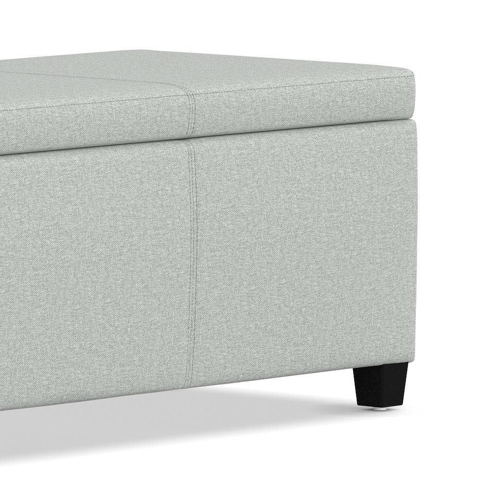 48 inch Wide Storage Ottoman Bench in Light Stone Grey Linen Look Fabric. Picture 5