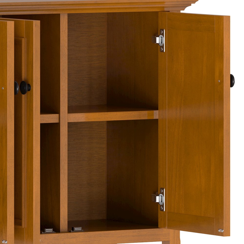 66 inch Wide Solid Wood 4 Door Storage Cabinet in Light Golden Brown. Picture 4