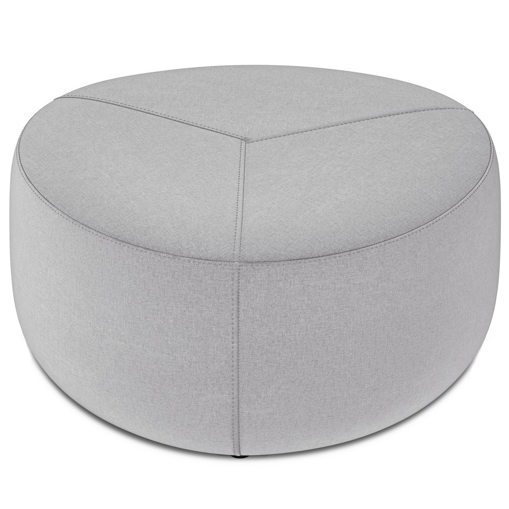 Moore Large Ottoman In Light Grey Linen Look Fabric. Picture 2