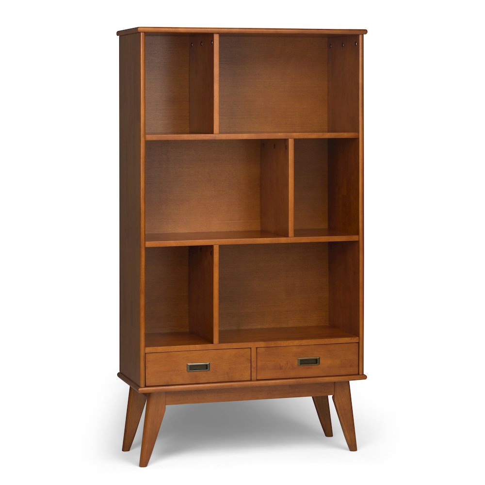 Draper 35 Inch Solid Wood 6 Cubbie Bookcase In Teak Brown (Set Of 2). Picture 2