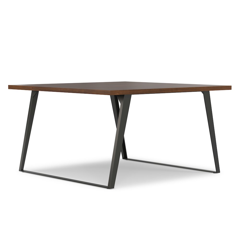 Lowry Square Dining Table In Walnut Veneer. Picture 1