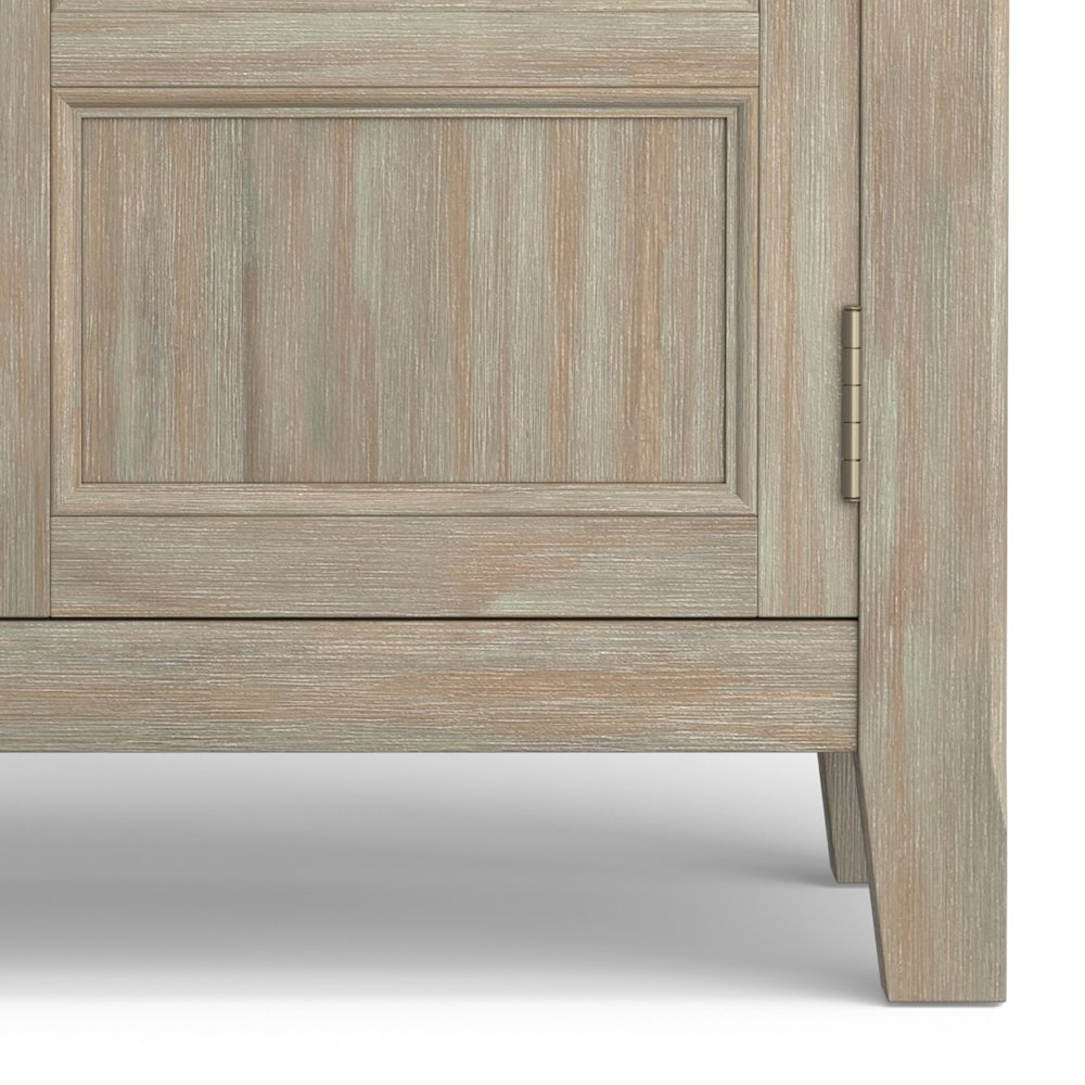 Burlington Solid Wood Low Storage Cabinet In Distressed Grey. Picture 3