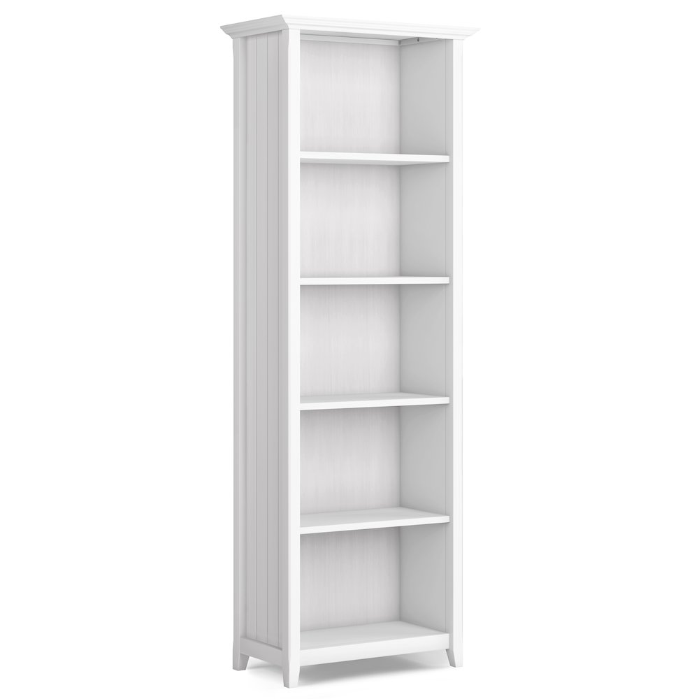 60"W TV Stand with Two 26"W 5 Shelf Bookcases in White (Set of 3). Picture 3
