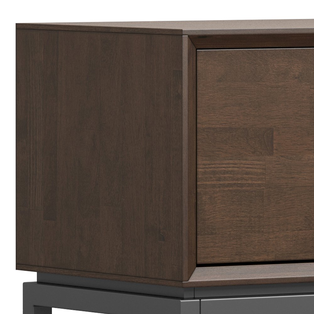 72 Inch Low Tv Stand In Walnut Brown For Tvs Up To 80 Inches. Picture 3