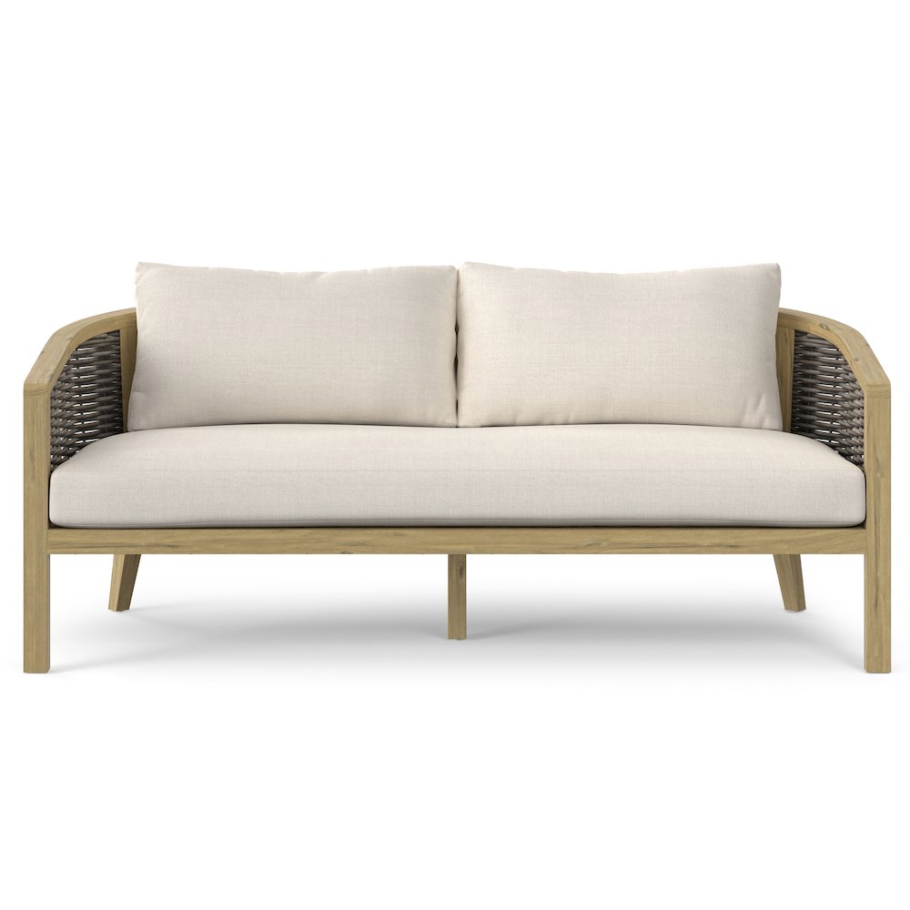 Parkside Solid Acacia Wood Outdoor Sofa In Natural. Picture 1