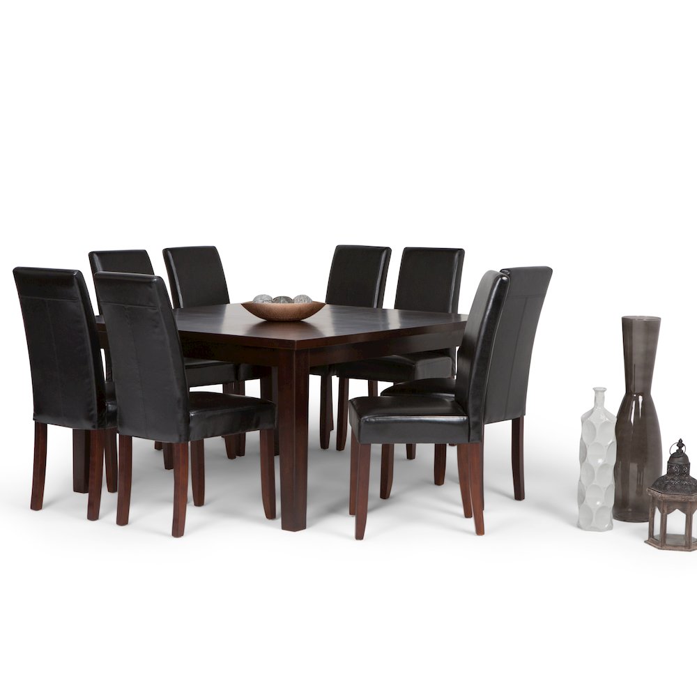 Acadian Solid Hardwood 9 Piece Dining Set In Midnight Black. Picture 5