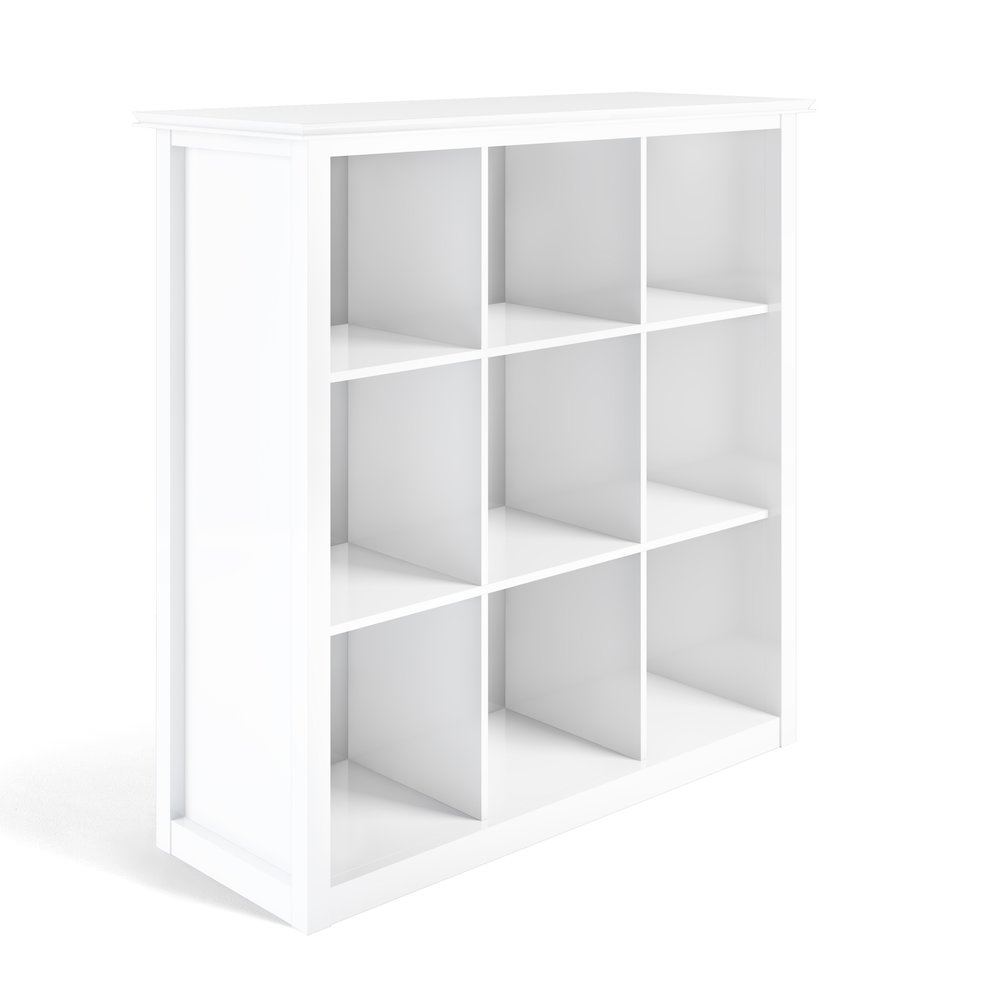 Artisan Solid Wood 9 Cube Bookcase And Storage Unit In White. Picture 1
