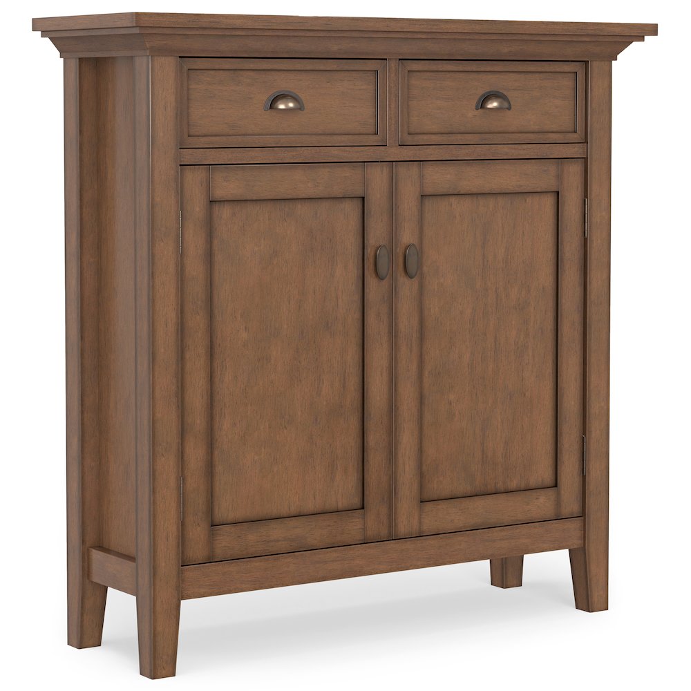 36 inch Wide Transitional Entryway Storage Cabinet in Rustic Natural Aged Brown. Picture 1