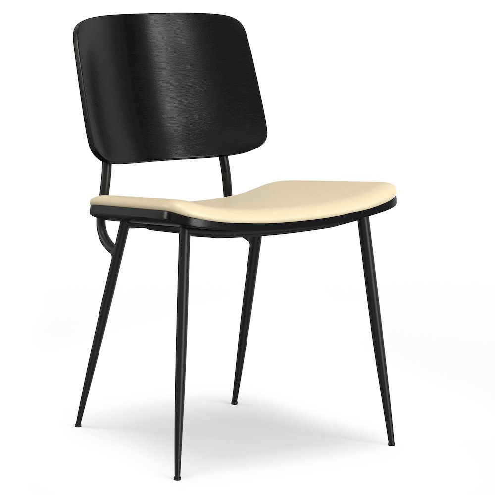 Hayley Dining Chair (Set Of 2) In Cream Vegan Faux Leather. Picture 2