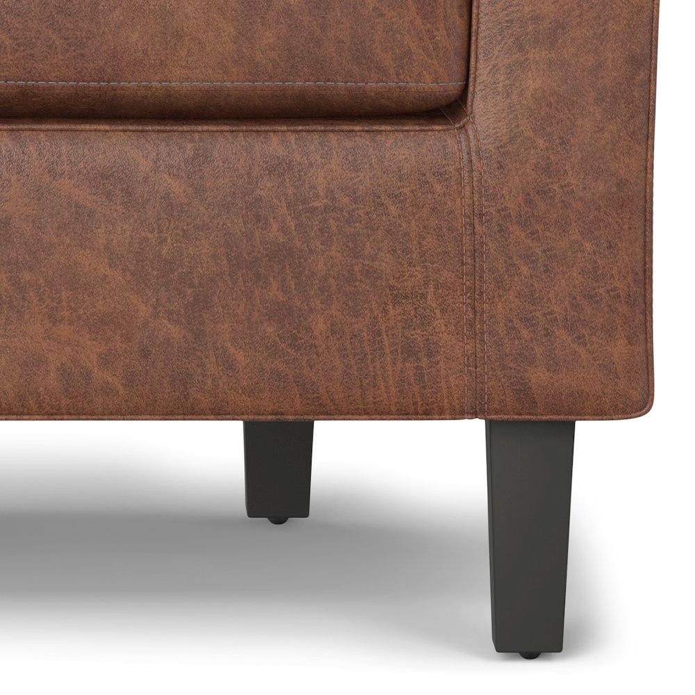 Austin 30 inch Wide Contemporary Tub Chair in Distressed Saddle Brown Leather. Picture 3