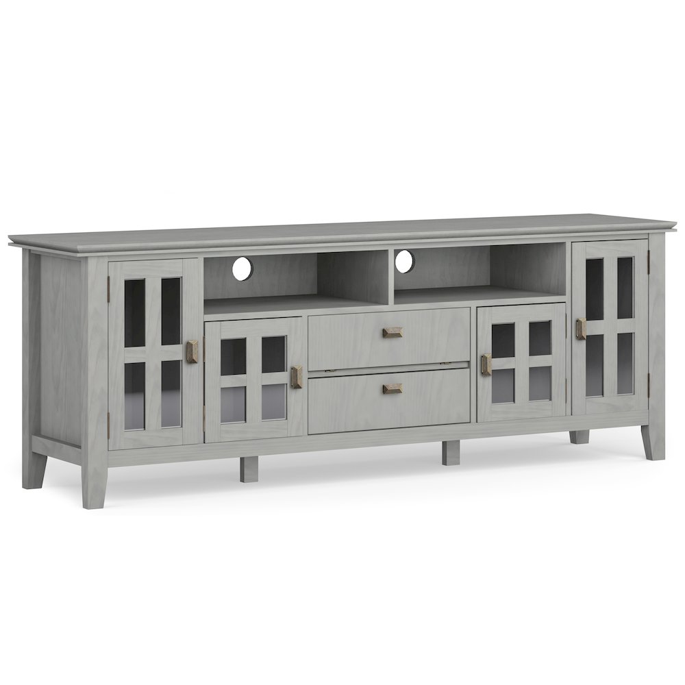 Artisan Solid Wood 72 Inch Tv Media Stand In Fog Grey For Tvs Up To 80 Inches. Picture 1