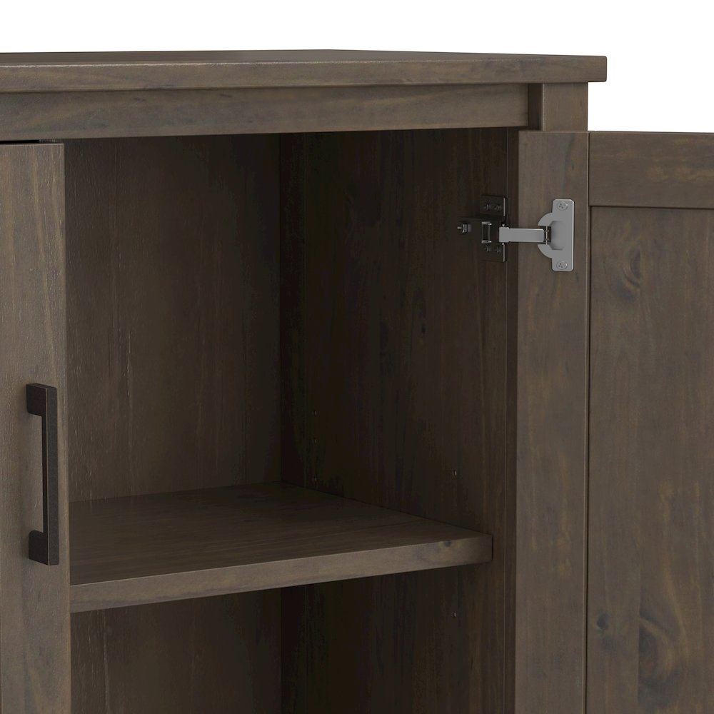 Ela Solid Wood Low Storage Cabinet In Smoky Brown. Picture 4