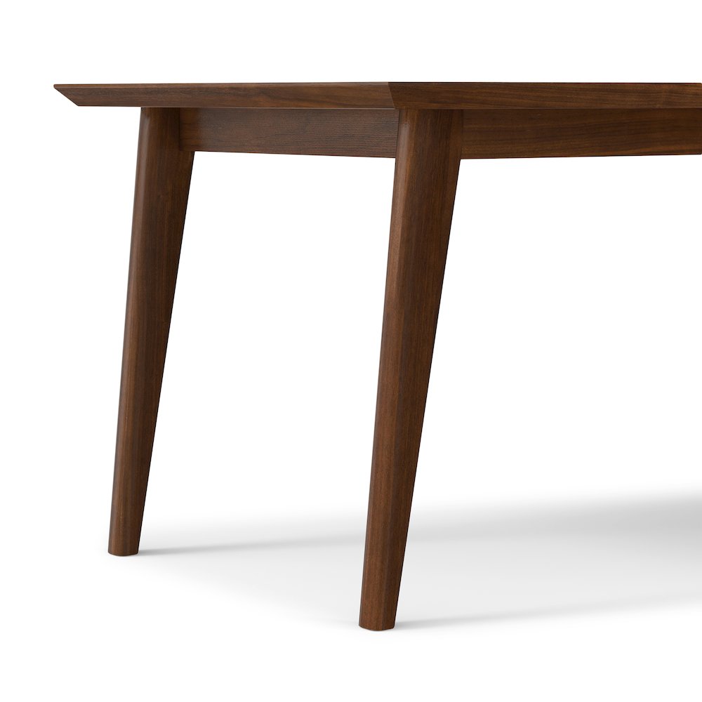 Draper Solid Wood Mid Century Rectangle Dining Table In Walnut Veneer. Picture 10