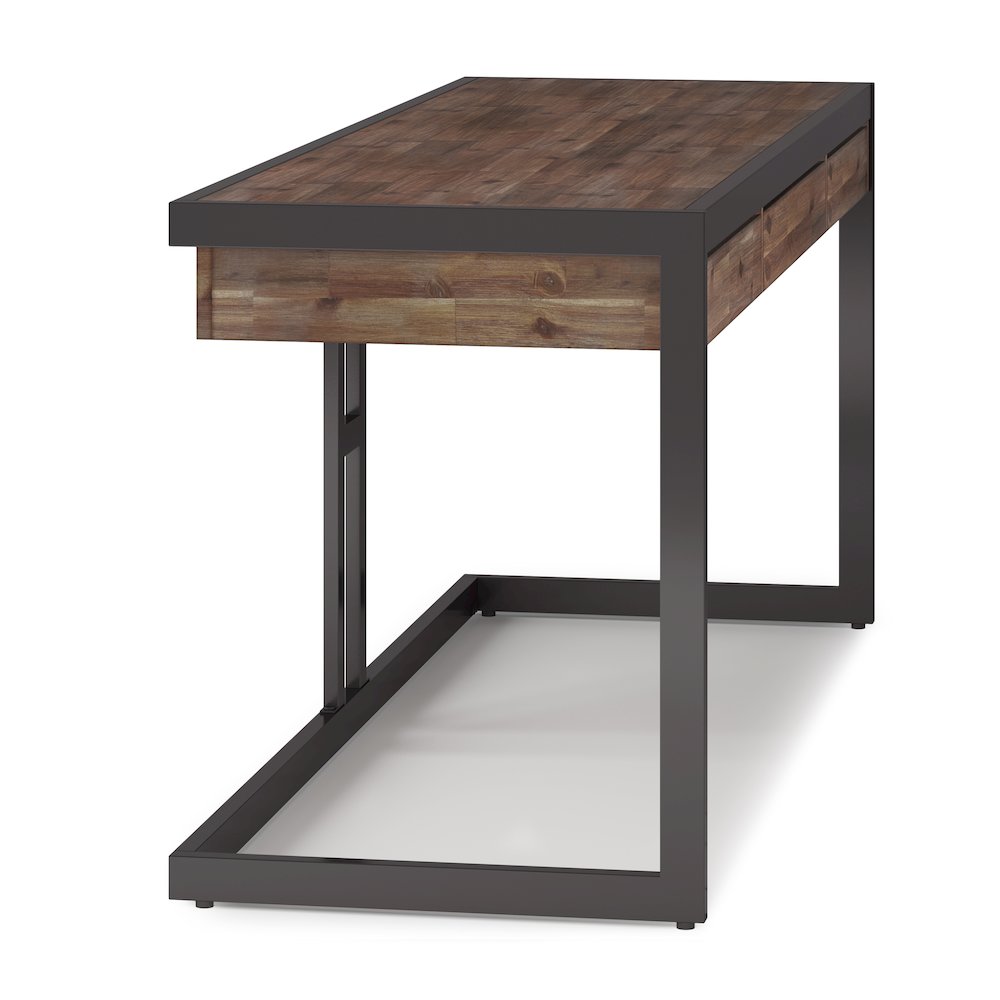 Erina Solid Acacia Wood Large Desk In Rustic Natural Aged Brown. Picture 3
