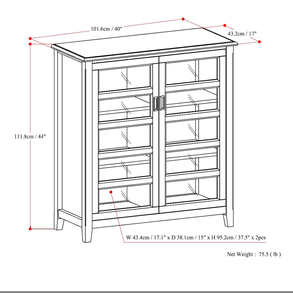 Burlington Solid Wood Medium Storage Cabinet In Mahogany Brown. Picture 6