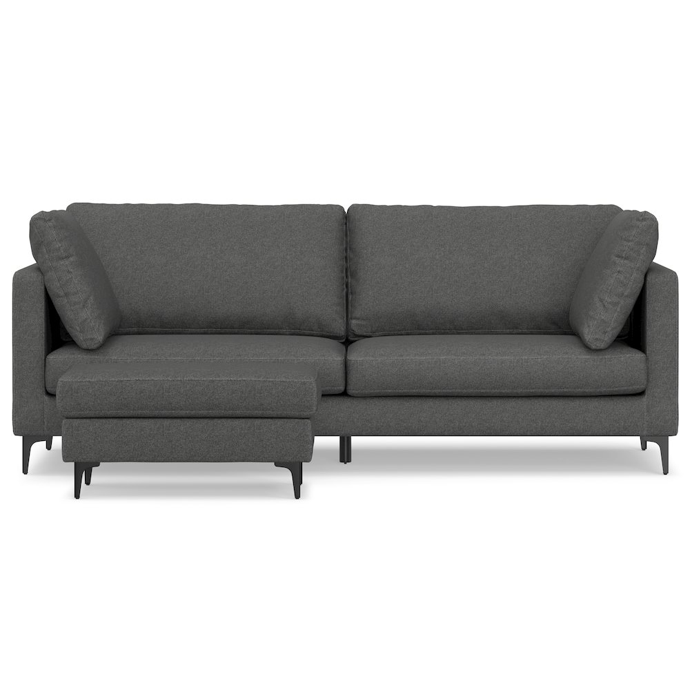 Ava 90-Inch Sofa And Ottoman Set In Tightly Woven Performance Fabric. Picture 3