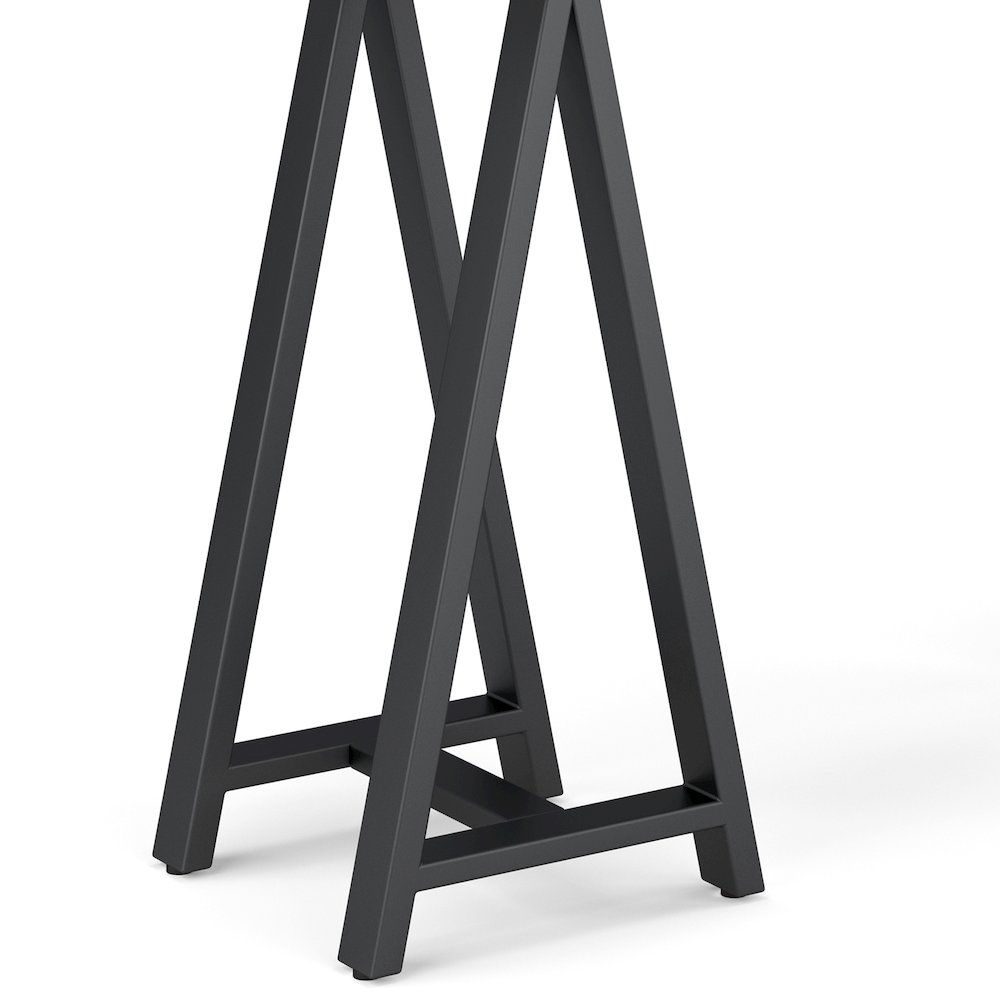 Sawhorse Solid Wood Solid Walnut Veneer and Metal Console Sofa Table in Walnut. Picture 4