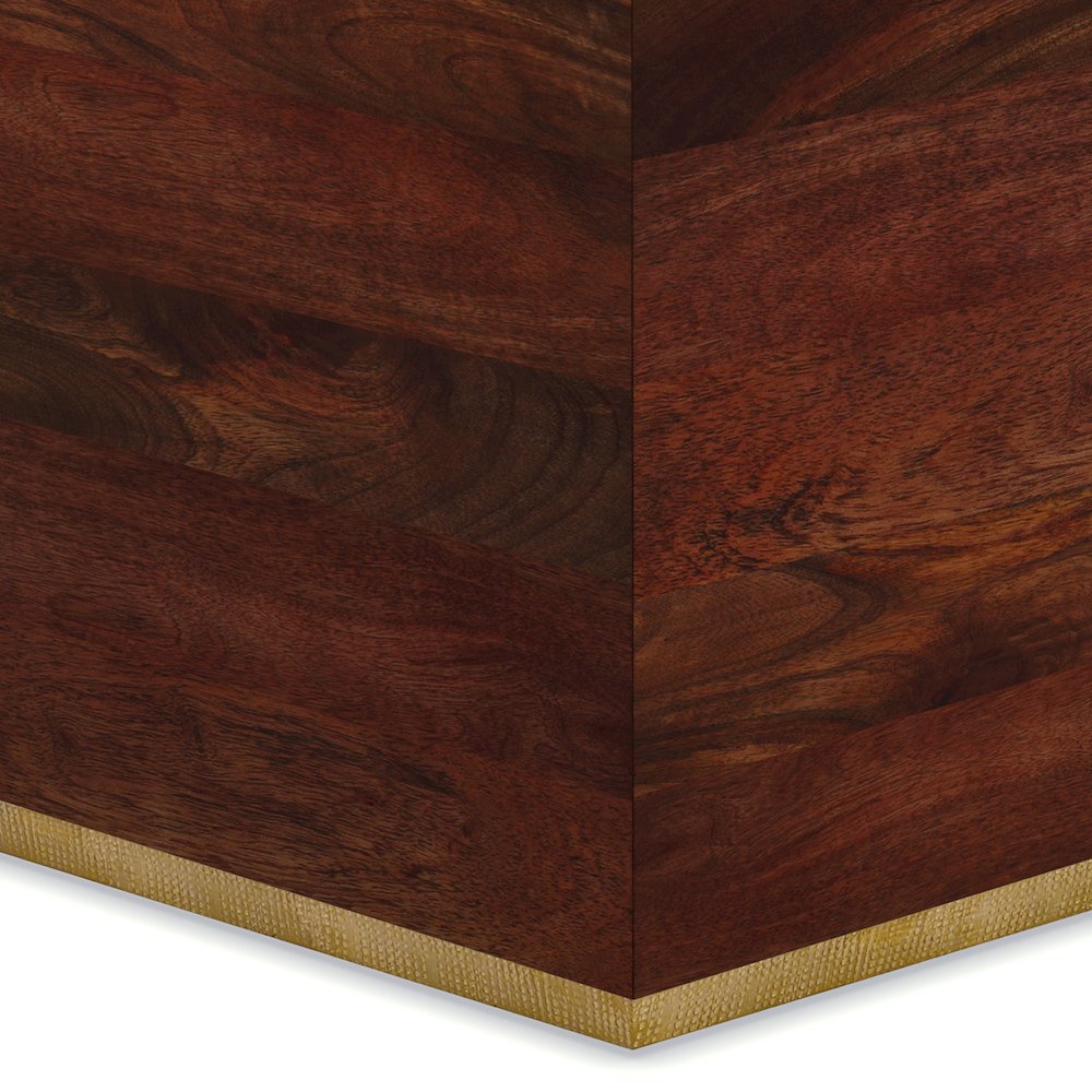 Abba Solid Mango Wood  Square Coffee Table In Cognac Brown. Picture 3