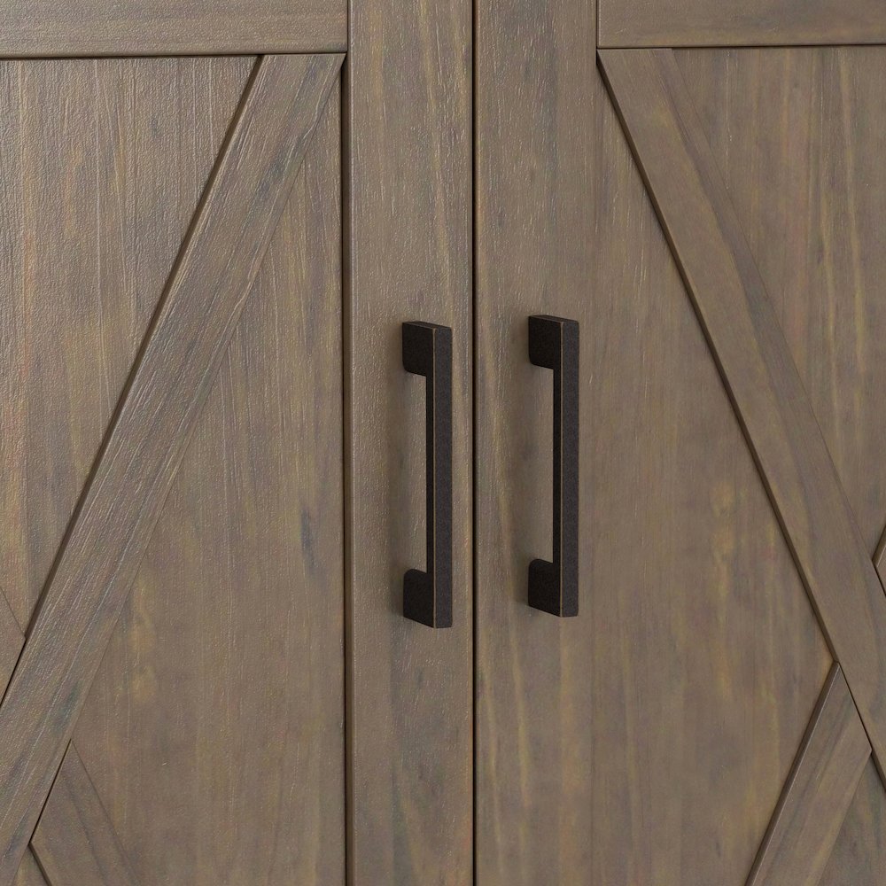 Ela Solid Wood 32 Inch Storage Cabinet In Smoky Brown (Set Of 2). Picture 6