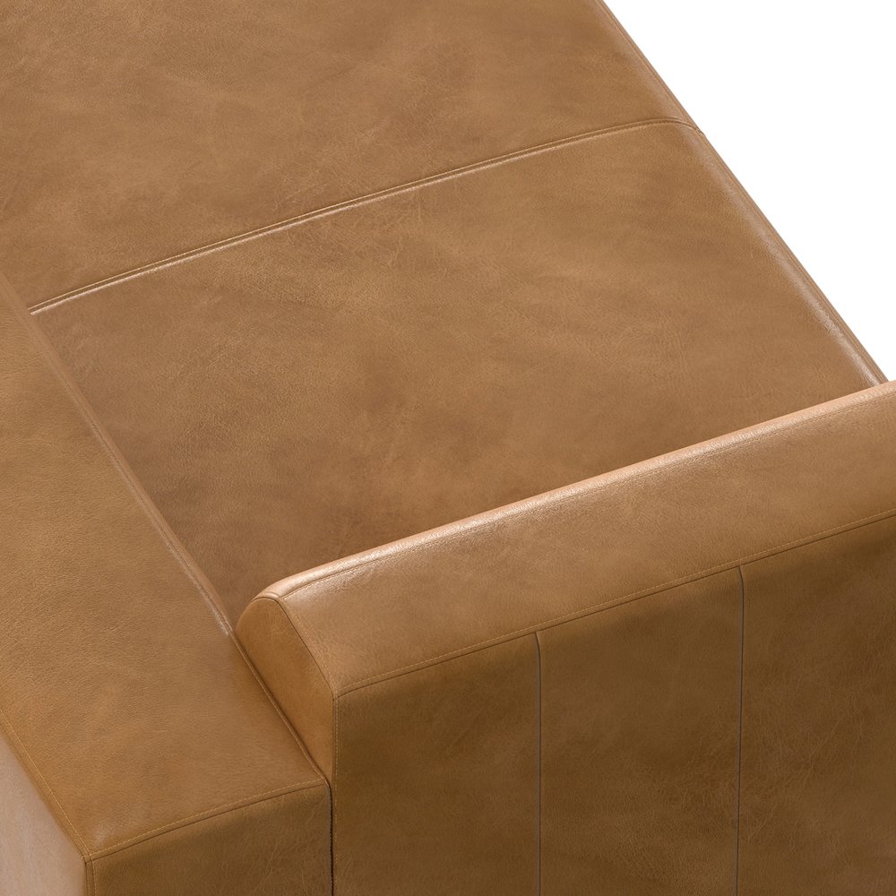 Rex Right Chaise Sofa Module In Genuine Leather. Picture 2