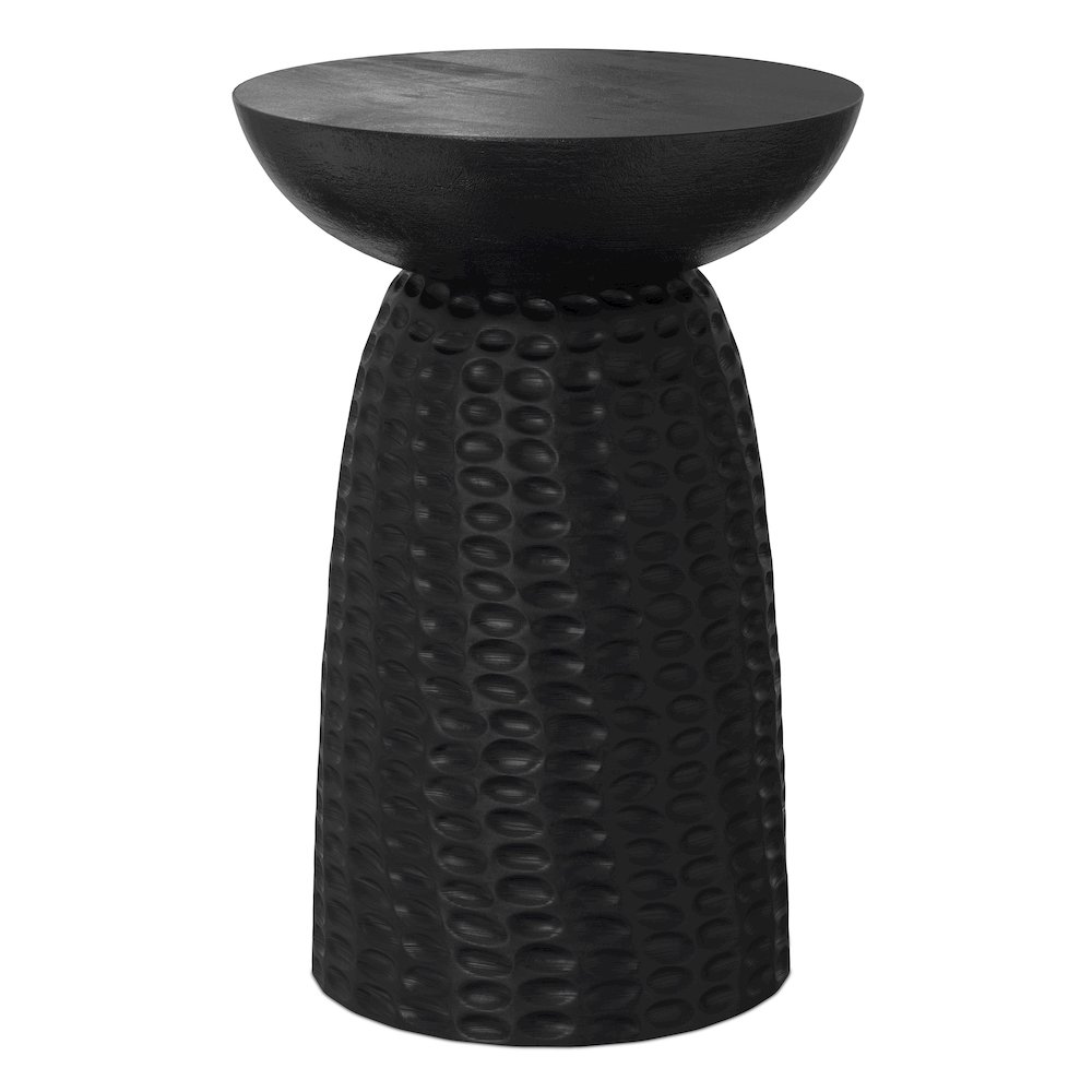 Boyd 16 inch Wide Solid Mango Contemporary Tall Accent Table in Black. Picture 1