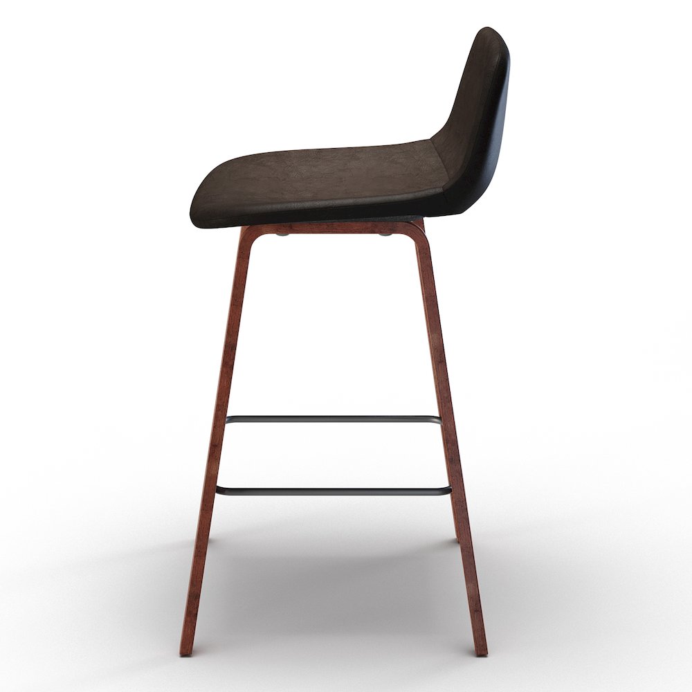 Addy 26 Inch Counter Stool (Set Of 2) In Distressed Brown Vegan Faux Leather. Picture 4