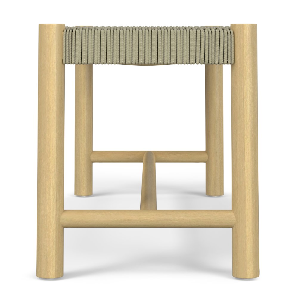 Dahlia Solid Acacia Wood Outdoor Indoor Bench In Natural Taupe. Picture 3
