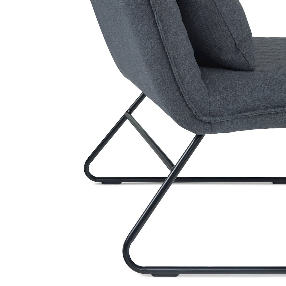 25 Inch Wide Modern Accent Chair With Lumbar Pillow In Grey Linen Look Fabric. Picture 5