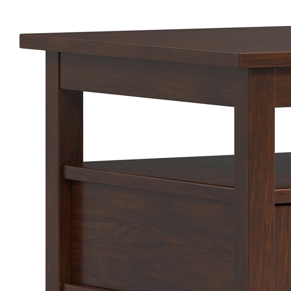 Warm Shaker Solid Wood 48 inch Wide Transitional Coffee Table in Russet Brown. Picture 2