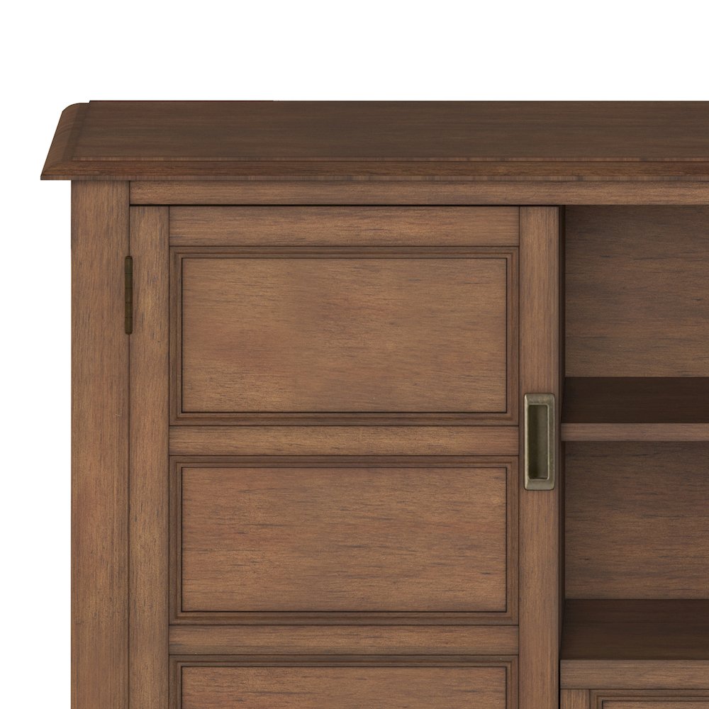 Tall Tv Media Stand In Rustic Natural Aged Brown For Tvs Up To 60 Inches. Picture 2
